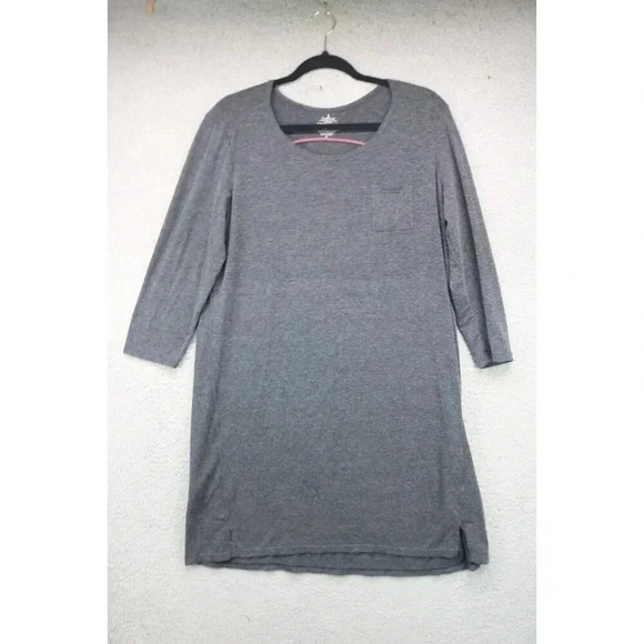 Cuddl Duds Gray 3/4 Sleeve Sleep Shirt-Size Medium-Very Soft - Picture 1 of 6